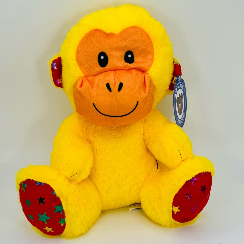 Yellow Monkey Plush W/Rainbow Star Feet Ears A&A Global Industries 9 Inch 2024